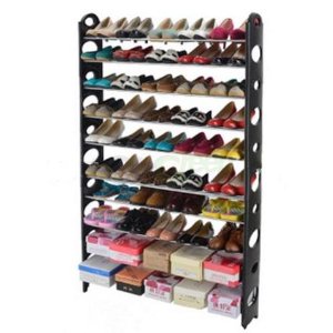 10-Tier Shoe Rack 50 Pair Wall Bench Shelf Closet Organizer