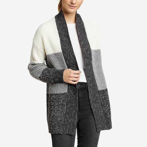 Color-Blocked Cardigan Sweater