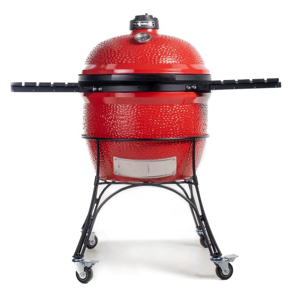 Big Joe I 24 in. Charcoal Grill in Red with Cart, Side Shelves, Grill Gripper, and Ash Tool
