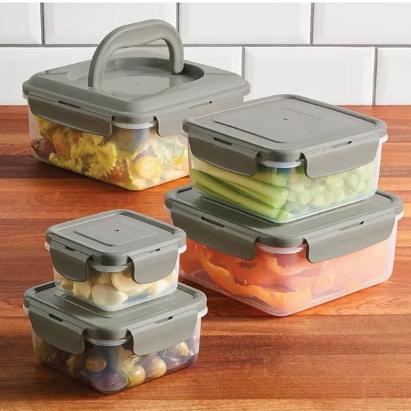 Stacking 10-Pc. Square Food Storage Container Set