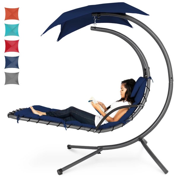 Hanging Curved Chaise Lounge Chair Swing | Best Choice Products