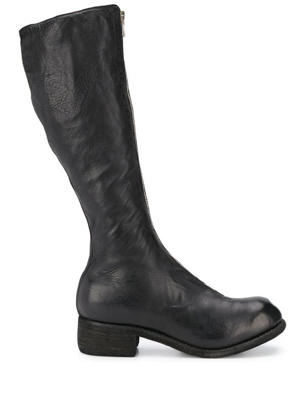tall zip front boots