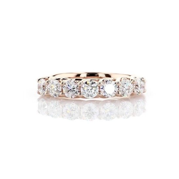 Tessere Seven Stone Diamond Wedding Ring in 14k Rose Gold - I/SI2 (1 ct. tw.) | Blue Nile