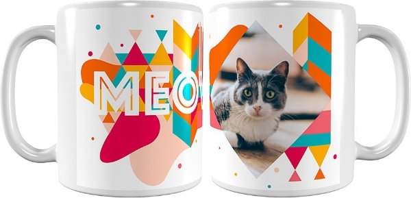 Personalized "Colorful Meow" White Coffee Mug