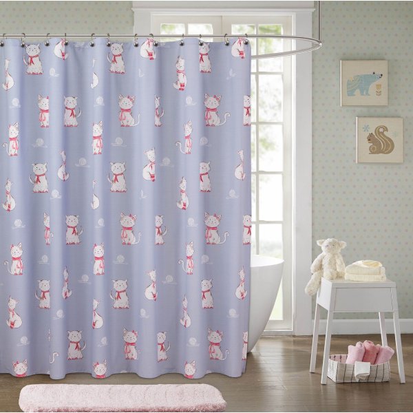 Scarf Kitty Shower Curtain