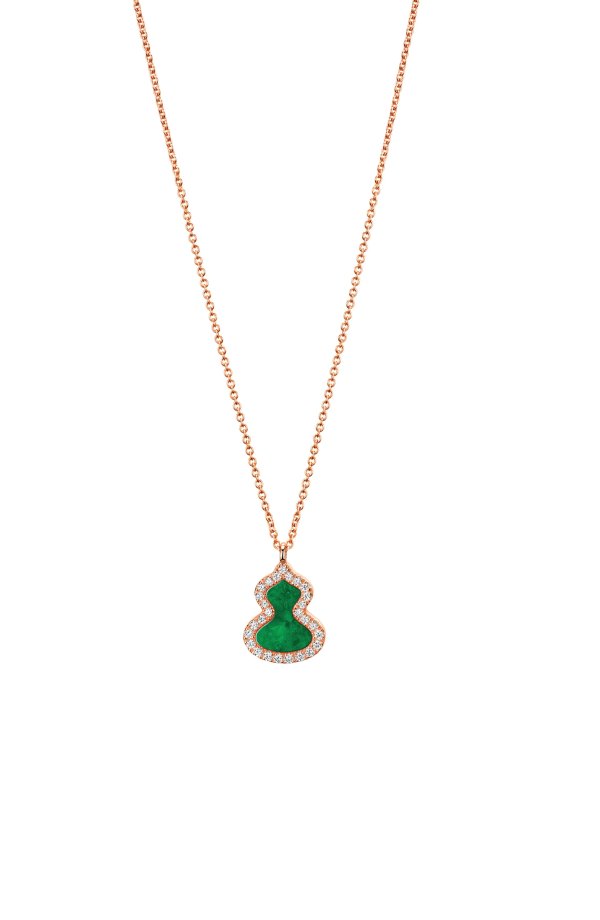 Petite Wulu Jade & Diamond Pendant Necklace