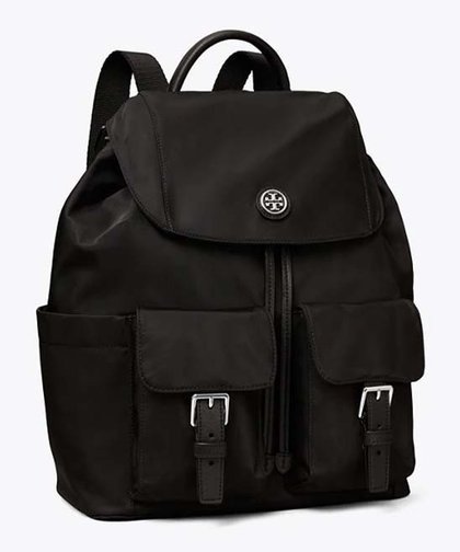 Black Virginia Flap Backpack