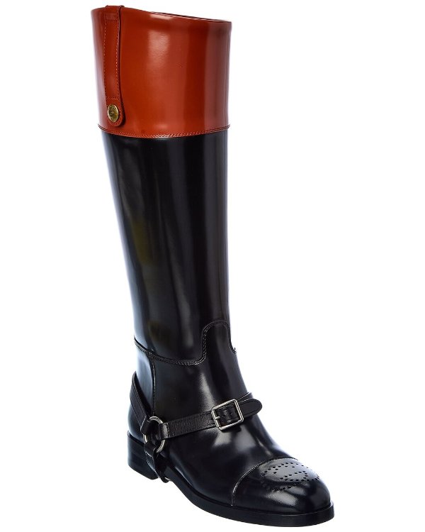 Harness Leather Knee-High Boot