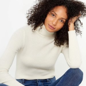 State Cashmere Ribbed Turtleneck Sweater