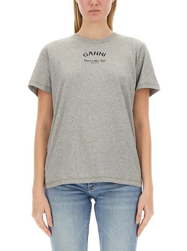 Ganni T-Shirt With Logo