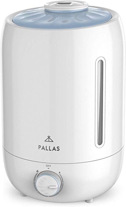【Upgraded Model】Pallas Humidifier, Ultrasonic Cool Mist Humidifiers with 5L Water tank for Bedroom, Baby, Home, Adjustable Mist Knob 360 Rotatable Mist Outlet, Automatic Shut-Off - Lasts Up to 150 hrs