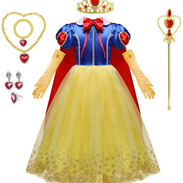 女童白雪公主裙服饰 9件套