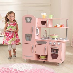 Kidkraft 儿童木质玩具小厨房，梦幻粉色