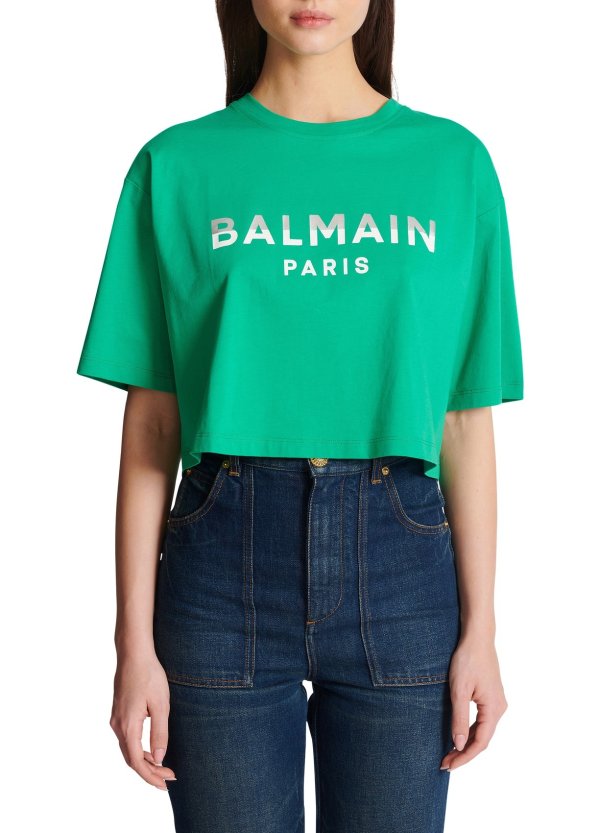 Cropped Balmain Paris T-Shirt