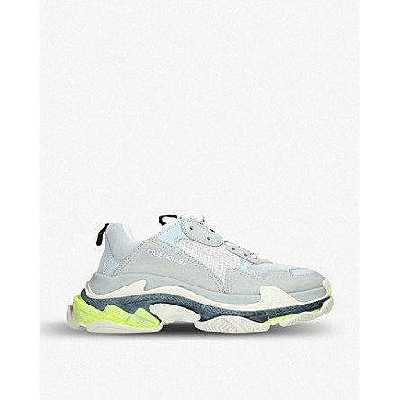 Triple S leather and mesh sneakers
