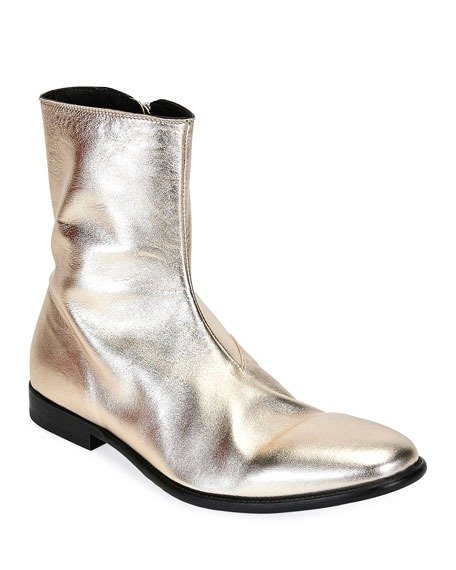Men's Dream Metallic Leather Ankle Boots
