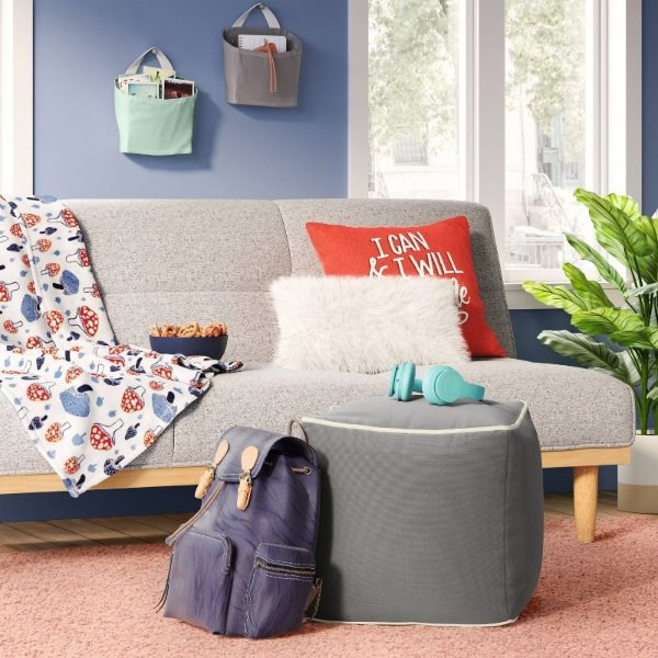 Color Block with Contrast Piping Pouf - Room Essentials™