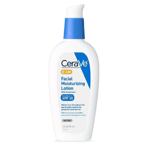 CeraVe AM Face Moisturizer SPF 30, Oil-Free Face Cream with Sunscreen