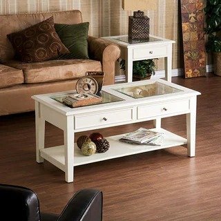 SEI Furniture White Display Coffee Table