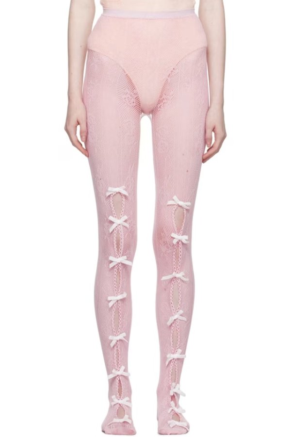 SSENSE 独家发售粉色 Bowknot 连裤袜