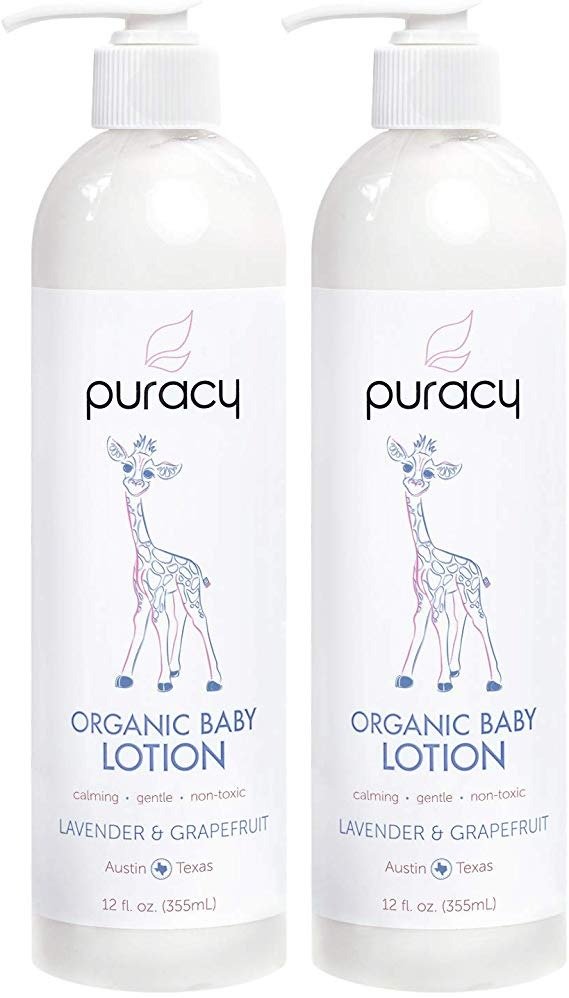 Organic Baby Lotion, Calming Natural Lavender & Grapefruit Moisturizer, 12 Ounce (2-Pack)
