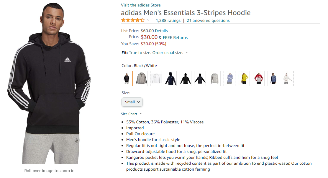 Adidas 男士hoodie