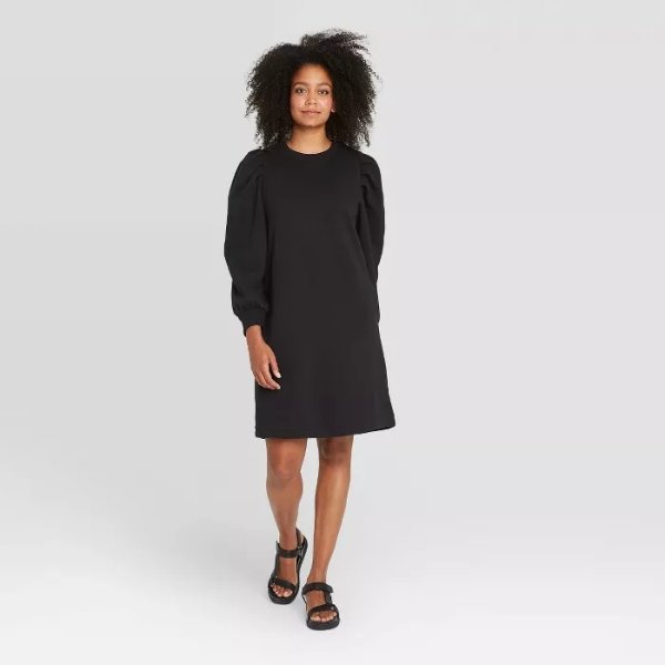Women's Puff Long Sleeve Sweatshirt Dress - Prologue™