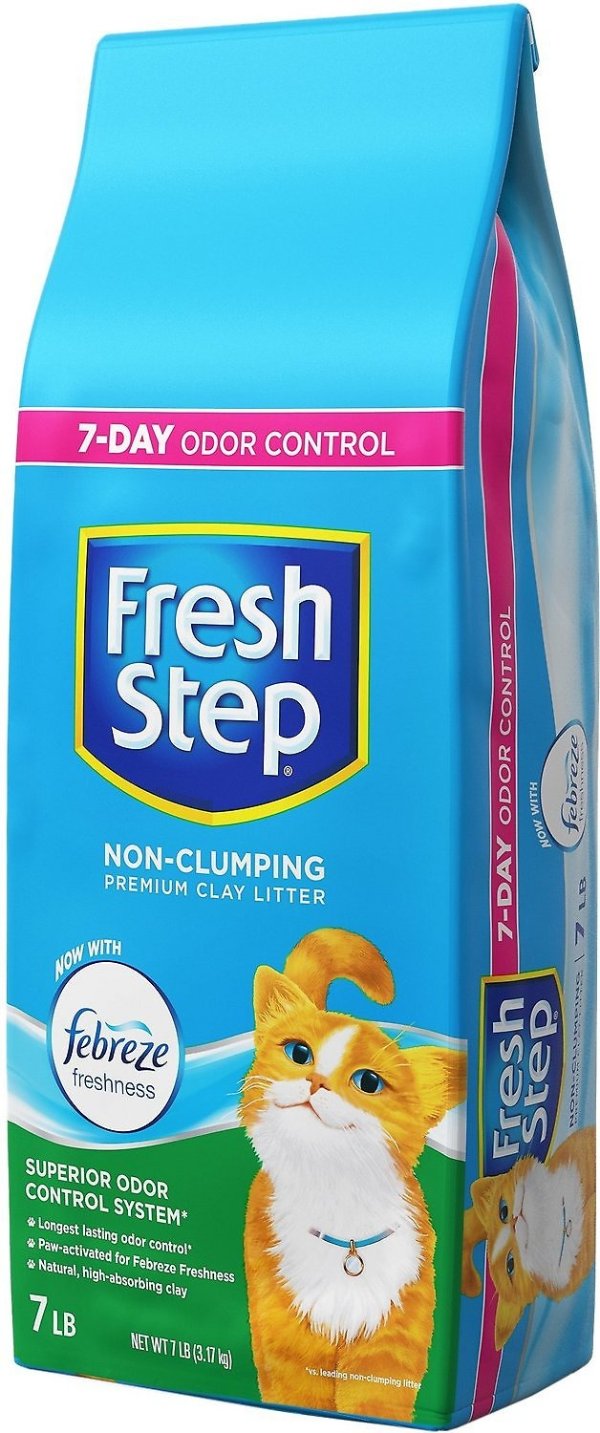 FRESH STEP Febreze Scented Non-Clumping Clay Cat Litter, 7-lb bag - Chewy.com