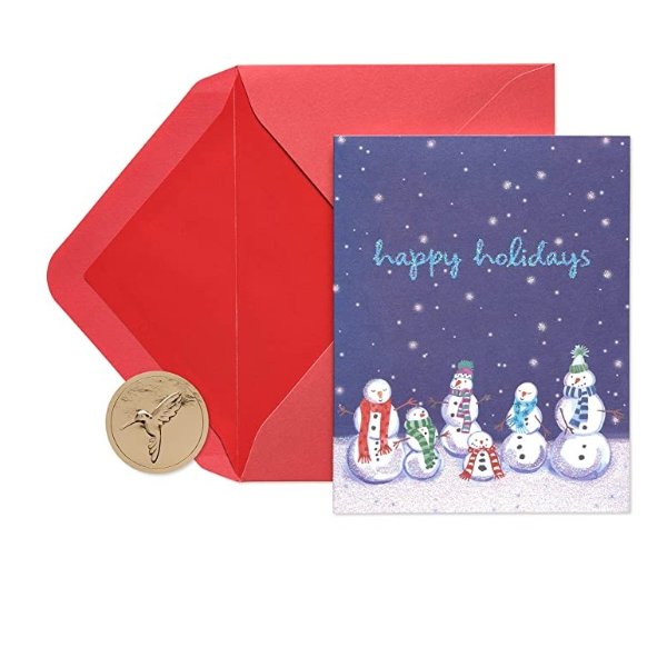 Christmas Cards Boxed, Happy Holidays Snowmen (20-Count)
