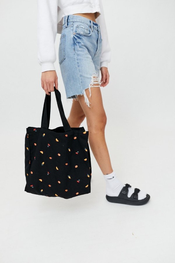 UO Embroidered Canvas Tote Bag