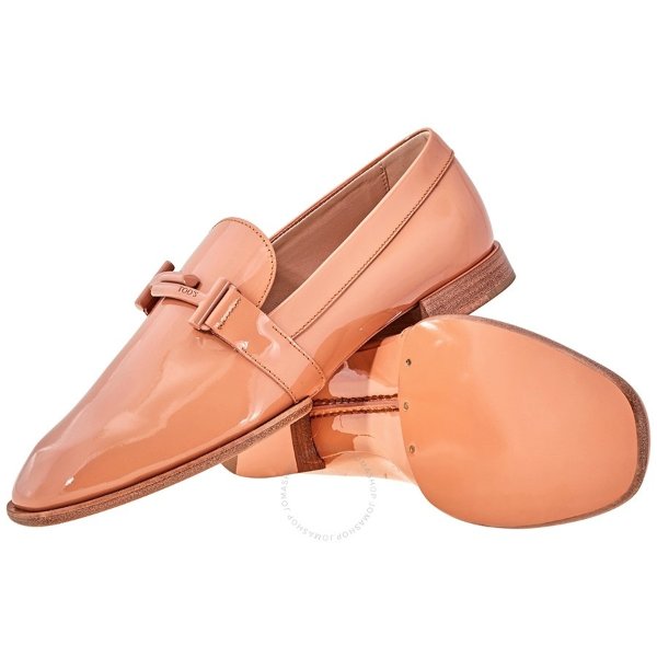 Tods Womens Double T Loafers in Cameo