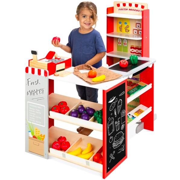 Kids Pretend Play Grocery Store Supermarket Toy Set w/ Accessories 