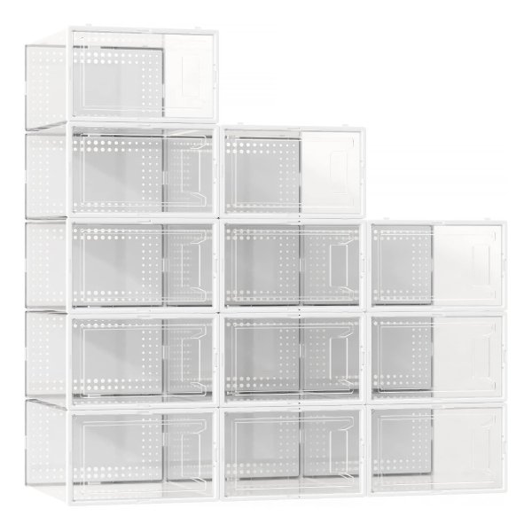 .com Stackable Clear Shoe Boxes, 12 Pack Shoe Storage Containers for  Closet Organization, Clear Plastic Shoe Box Storage Solution $19.99