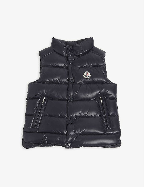 Padded logo-embroidered shell-down gilet 4-14 years