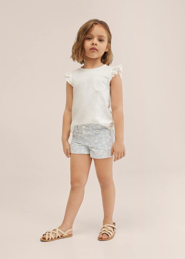 Daisy print shorts - Girls | Mango Kids USA