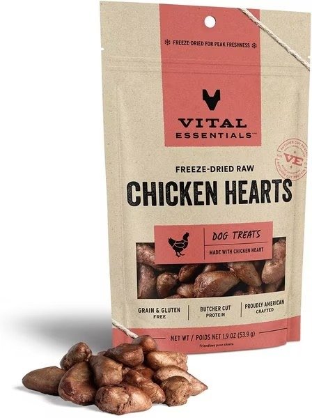 Chicken Hearts Freeze-Dried Raw Dog Treats, 1.9-oz bag - Chewy.com