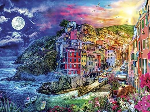 - Night & Day Collection - Cinque Terre Splendor - 1000 Piece Jigsaw Puzzle