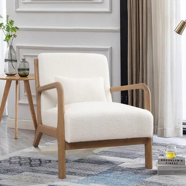 Aston Modern Solid wood Accent Chair for Living Room - Lambwool