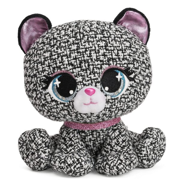 P.Lushes Designer Fashion Pets Khloe O’Bearci Teddy Bear Premium Stuffed Animal, Black and White, 6”