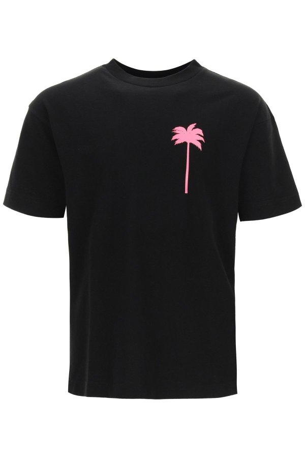 neon palm tree print t-shirt