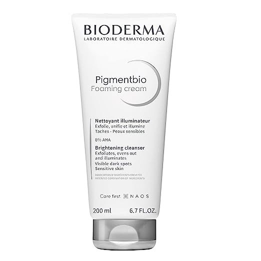 Pigmentbio Foaming Face Cream - Brightening and Moisturizing Face Cleanser - Face Exfoliator for Skin Prone to Visible Spots