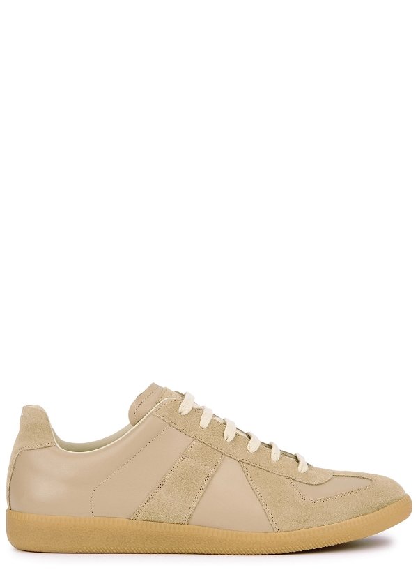 Replica sand leather sneakers