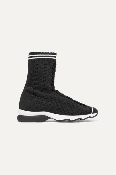 Stretch-knit sneakers