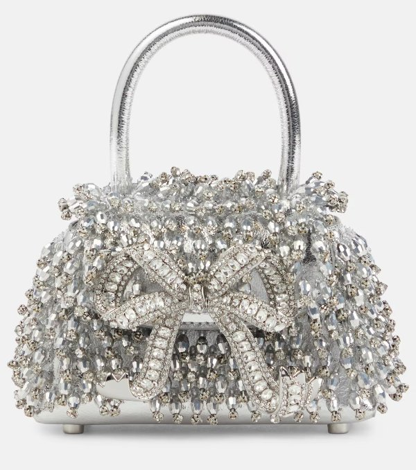 The Bow Micro embellished tote bag