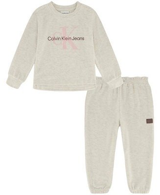 Toddler Girls Marled Hacci Pullover and Joggers, 2 Piece Set