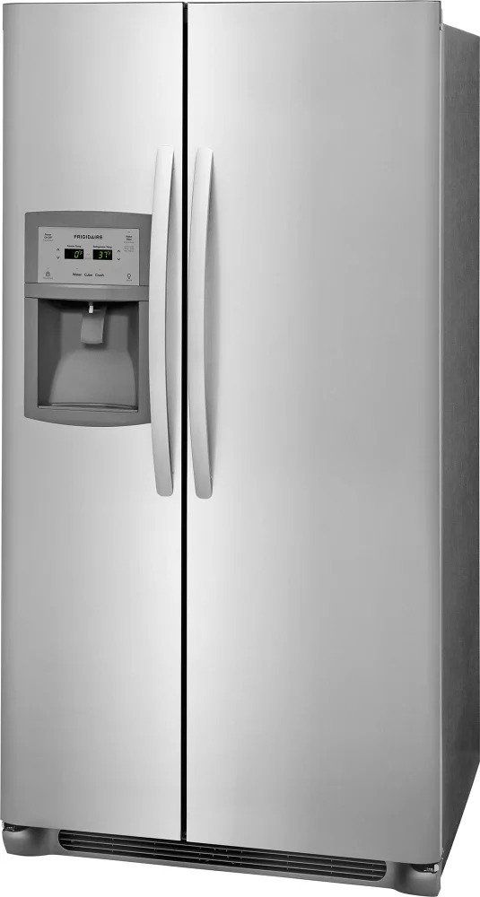 Frigidaire FFSC2323TS 36 Inch Counter Depth Side by Side Refrigerator with PureSource® 3 Filtration, Adjustable Interior Storage, Deli Drawer, Store-More™ Crisper Drawers, Store-More™ Door Bins, Store-More™ Shelves, Control Lock Option, Ready-Select® LCD Controls and 2