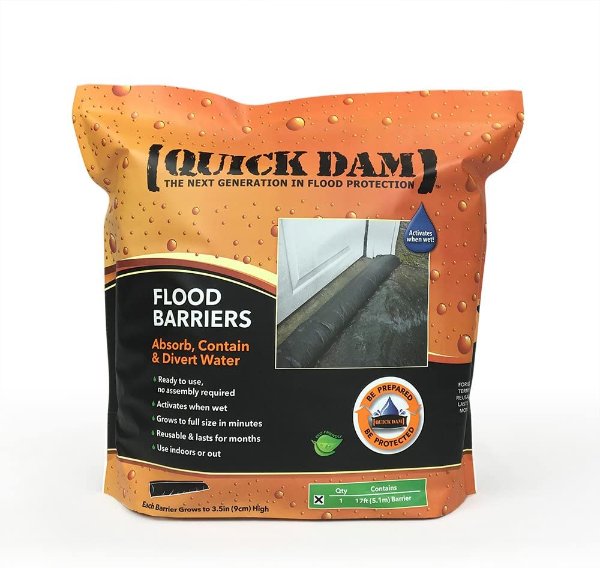 Quick Dam QD617-1 Flood Barriers, 1 Pack, Black