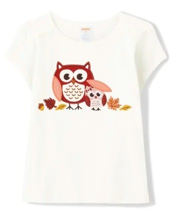Girls Short Sleeve Embroidered Owl Ruffle Top - Autumn Harvest | Gymboree - SNOW