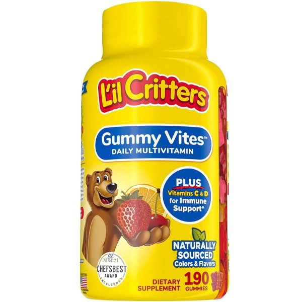 Gummy Vites Daily multivitamin: Vitamins C, D3 and Zinc for Immune Support 190 ct
