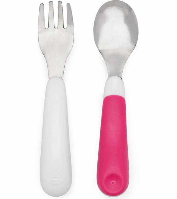 On-the-Go Fork & Spoon Set - Pink